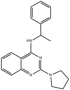 N-(1-phenylethyl)-2-(pyrrolidin-1-yl)quinazolin-4-aMine Struktur