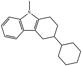 3-cyclohexyl-9-methyl-1,2,3,4-tetrahydrocarbazole 结构式
