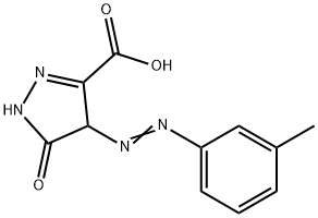 4,5-ジヒドロ-4-[(3-メチルフェニル)アゾ]-5-オキソ-1H-ピラゾール-3-カルボン酸 化学構造式
