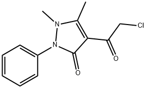 4-(クロロアセチル)-1,2-ジヒドロ-1,5-ジメチル-2-フェニル-3H-ピラゾール-3-オン 化学構造式