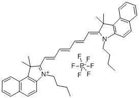 3-丁基-2-[7-(3-丁基-1,3-二氫-1,1-二甲基-2H-苯並[E]吲哚-2-亞基)-1,3,5-庚三烯-1-基]-1,1-二甲基-1H-苯並[E]吲哚六氟磷酸鹽 结构式