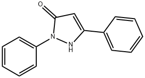 1,2-ジヒドロ-2,5-ジフェニル-3H-ピラゾール-3-オン 化学構造式