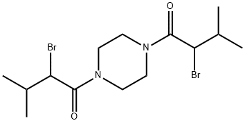 2-bromo-1-[4-(2-bromo-3-methyl-butanoyl)piperazin-1-yl]-3-methyl-butan -1-one Structure