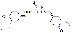 1,3-bis[[(E)-(3-ethoxy-4-oxo-1-cyclohexa-2,5-dienylidene)methyl]amino] thiourea 结构式