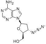 3'-Azido-2',3'-dideoxyadenosine Structure