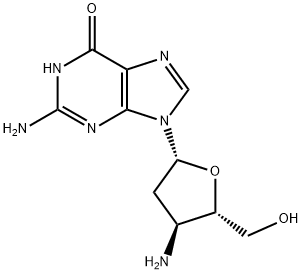 2-Amino-9-[(2R,4S,5S)-4-amino-5-(hydroxymethyl)oxolan-2-yl]-3H-purin-6-one Struktur
