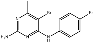 5-bromo-N4-(4-bromo-phenyl)-6-methyl-pyrimidine-2,4-diamine Struktur