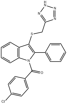 1-(4-Chlorobenzoyl)-2-phenyl-3-[(1H-tetrazol-5-yl)methylthio]-1H-indole Struktur