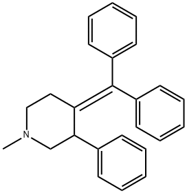 4-benzhydrylidene-1-methyl-3-phenyl-piperidine 结构式