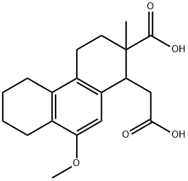 1-(carboxymethyl)-9-methoxy-2-methyl-3,4,5,6,7,8-hexahydro-1H-phenanth rene-2-carboxylic acid Struktur