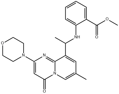 2-[[1-[7-Methyl-2-(4-morpholinyl)-4-oxo-4H-pyrido[1,2-a]pyrimidin-9-yl]ethyl]amino]benzoic acid methyl ester Struktur