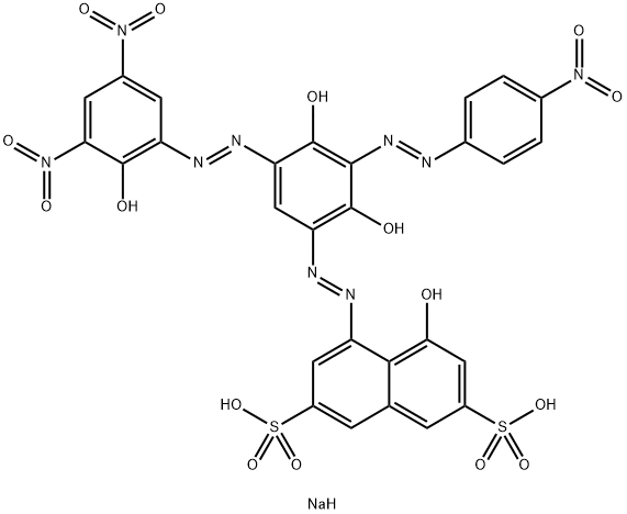 disodium 4-[[2,4-dihydroxy-5-[(2-hydroxy-3,5-dinitrophenyl)azo]-3-[(4-nitrophenyl)azo]phenyl]azo]-5-hydroxynaphthalene-2,7-disulphonate Structure