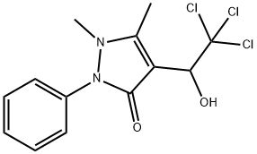 1,5-ジメチル-4-(1-ヒドロキシ-2,2,2-トリクロロエチル)-2-フェニル-4-ピラゾリン-3-オン 化学構造式