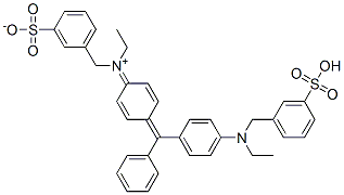 N-Ethyl-N-[4-[[4-[ethyl[(3-sulfophenyl)methyl]amino]phenyl]phenylmethylene]-2,5-cyclohexadien-1-ylidene]-3-sulfonatobenzenemethanaminium Struktur