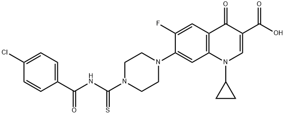 3-Quinolinecarboxylic acid, 7-[4-[[(4-chlorobenzoyl)aMino]thioxoMethyl]-1-piperazinyl]-1-cyclopropyl-6-fluoro-1,4-dihydro-4-oxo- Structure