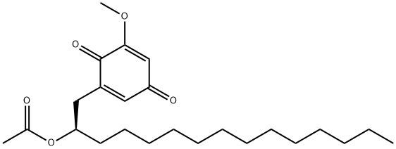 2-(2-アセトキシペンタデシル)-6-メトキシ-1,4-ベンゾキノン 化学構造式
