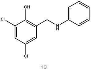 Phenol, 2,4-dichloro-6-(phenylamino)methyl-, hydrochloride Structure