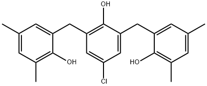 4-chloro-2,6-bis[(2-hydroxy-3,5-dimethyl-phenyl)methyl]phenol Structure
