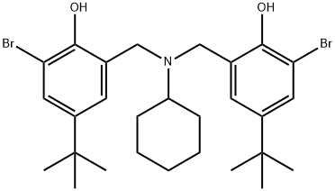 2-bromo-6-[[(3-bromo-2-hydroxy-5-tert-butyl-phenyl)methyl-cyclohexyl-a mino]methyl]-4-tert-butyl-phenol Structure