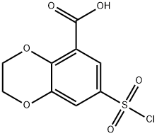 7-クロロスルホニル-2,3-ジヒドロ-1,4-ベンゾジオキシン-5-カルボン酸 化学構造式