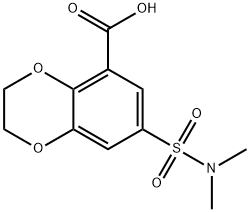 7-(N,N-dimethylsulphamoyl)-2,3-dihydro-1,4-benzodioxin-5-carboxylic acid Struktur