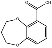 3,4-ジヒドロ-2H-1,5-ベンゾジオキセピン-6-カルボン酸 化学構造式