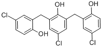 4-クロロ-2,6-ビス(5-クロロ-2-ヒドロキシベンジル)フェノール 化学構造式