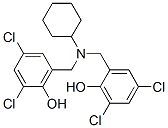 2,4-dichloro-6-[[cyclohexyl-[(3,5-dichloro-2-hydroxy-phenyl)methyl]ami no]methyl]phenol Structure