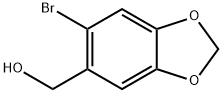 (6-BROMO-1,3-BENZODIOXOL-5-YL)METHANOL, 6642-34-8, 结构式
