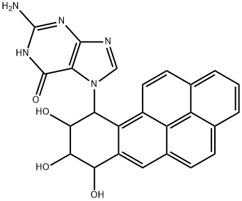 7-(7,8,9-trihydroxy-7,8,9,10-tetrahydrobenzo(a)-pyren-10-yl)guanine Structure