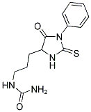 rac-N-[3-[(4R*)-5-オキソ-1-フェニル-2-チオキソイミダゾリジン-4-イル]プロピル]尿素 化学構造式
