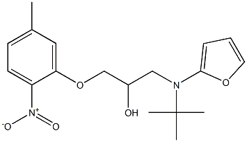 2-Propanol,  1-[(1,1-dimethylethyl)-2-furanylamino]-3-(5-methyl-2-nitrophenoxy)-|