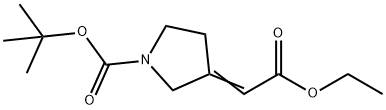 1-BOC-3-(2-エトキシ-2-オキソエチリデン)ピロリジン 化学構造式