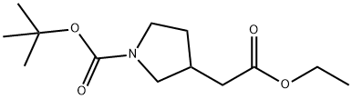3-PYRROLIDINEACETIC ACID, 1-[(1,1-DIMETHYLETHOXY)CARBONYL]-, ETHYL ESTER 化学構造式