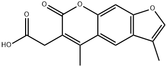 7H-Furo[3,2-g][1]benzopyran-6-acetic acid, 3,5-dimethyl-7-oxo- Struktur