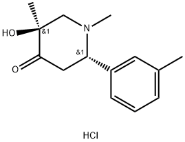 (2S,5R)-5-hydroxy-1,5-dimethyl-2-(3-methylphenyl)piperidin-4-one hydro chloride,66439-88-1,结构式