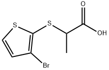 2-((3-Bromo-2-thienyl)thio)propionicacid Structure