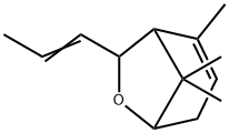 2,8,8-Trimethyl-7-(1-propenyl)-6-oxabicyclo[3.2.1]oct-2-ene Struktur