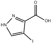 4-ヨード-1H-ピラゾール-5-カルボン酸 化学構造式