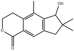 4,6,7,8-Tetrahydro-6-hydroxy-5,7,7-trimethylcyclopenta[g]-2-benzopyran-1(3H)-one Struktur