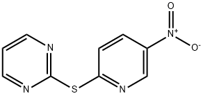Pyrimidine, 2-((5-nitro-2-pyridinyl)thio)- Structure