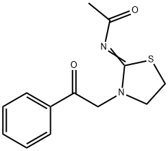 N-[3-(2-oxo-2-phenylethyl)thiazolidin-2-ylidene]acetamide 结构式