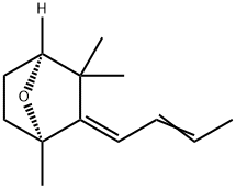 [1R,4S,(+)]-2-[(1E,2E)-2-Butene-1-ylidene]-1,3,3-trimethyl-7-oxabicyclo[2.2.1]heptane Structure