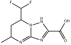 7-(difluoromethyl)-5-methyl-4,5,6,7-tetrahydro[1,2,4]triazolo[1,5-a]pyrimidine-2-carboxylic acid(SALTDATA: FREE) Structure