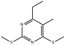 Pyrimidine, 4-ethyl-5-methyl-2,6-bis(methylthio)- (9CI) Structure