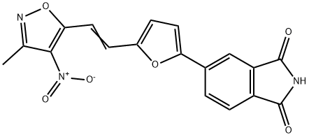 1H-Isoindole-1,3(2H)-dione,  5-[5-[2-(3-methyl-4-nitro-5-isoxazolyl)ethenyl]-2-furanyl]- Structure