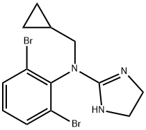 2-(N-(Cyclopropylmethyl)-N-(2,6-dibromophenyl)amino)-2-imidazoline Struktur