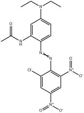 N-[2-[(2-氯-4,6-二硝基苯基)偶氮]-5-(二乙基氨基)苯基]乙酰胺, 66557-45-7, 结构式
