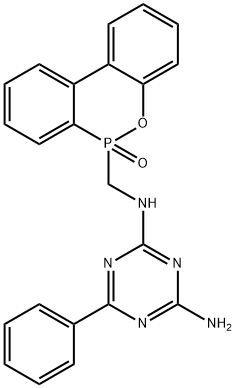 N-[(10-Oxido-9,10-dihydro-9-oxa-10-phosphaphenanthrene)methyl]-6-phenyl-1,3,5-triazine-2,4-diamine Struktur