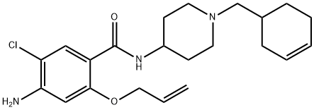 2-(アリルオキシ)-4-アミノ-5-クロロ-N-[1-(3-シクロヘキセン-1-イルメチル)-4-ピペリジル]ベンズアミド 化学構造式